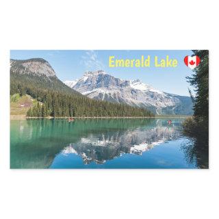 Canoe on famous Emerald Lake - Yoho NP, Canada Rectangular Sticker