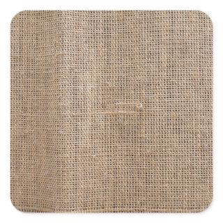 Canvas of burlap texture square sticker