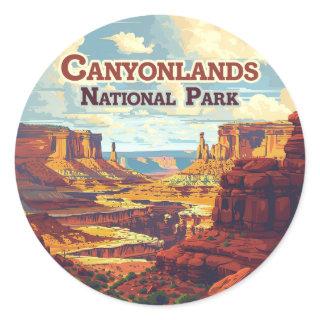 Canyonlands National Park Utah Moab Retro Classic Round Sticker