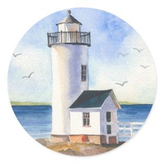 Cape Anne Lighthouse Classic Round Sticker
