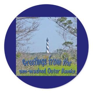 Cape Hatteras Lighthouse from Wetlands Series Classic Round Sticker