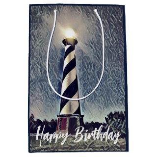 Cape Hatteras Lighthouse Outer Banks OBX Birthday Medium Gift Bag