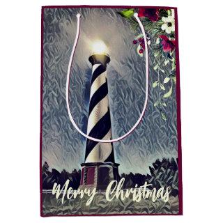 Cape Hatteras Lighthouse Outer Banks OBX Christmas Medium Gift Bag