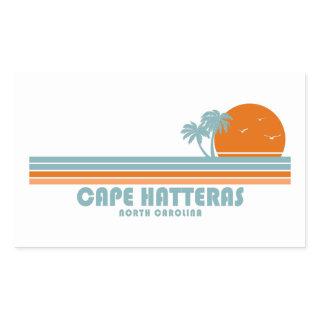 Cape Hatteras North Carolina Sun Palm Trees Rectangular Sticker