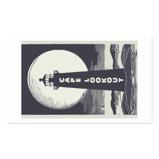 Cape Lookout Lighthouse North Carolina Moon Rectangular Sticker