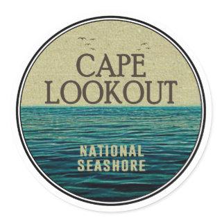 Cape Lookout National Seashore Ocean Birds Classic Round Sticker