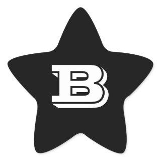 Capital Letter B Black Star Stickers by Janz