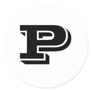 Capital Letter P Small Round Stickers by Janz