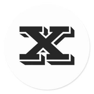 Capital Letter X Large Round Stickers by Janz
