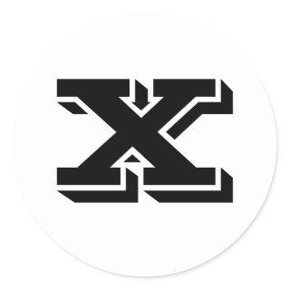 Capital Letter X Small Round Stickers by Janz