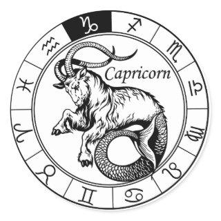 capricorn classic round sticker