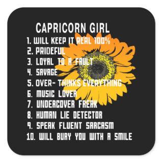 Capricorn Girl Square Sticker