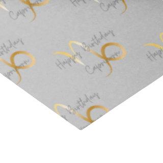 Capricorn Grey/Black Birthday Wrap Tissue Paper