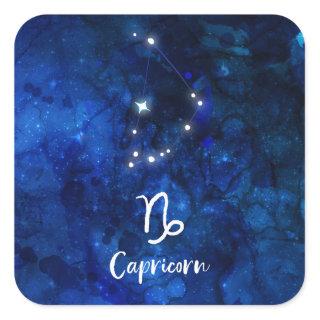Capricorn Zodiac Constellation Galaxy Celestial Square Sticker
