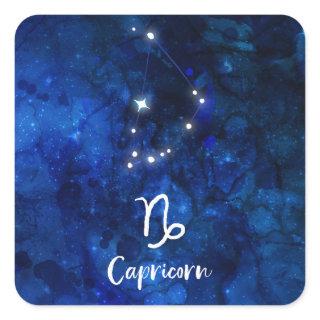 Capricorn Zodiac Constellation Galaxy Celestial Square Sticker