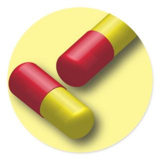 capsule-pills-medicine classic round sticker