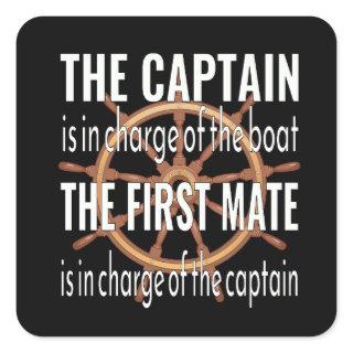 Captain and first mate square sticker