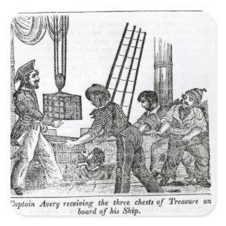 Captain Avery receiving three chests of Treasure Square Sticker