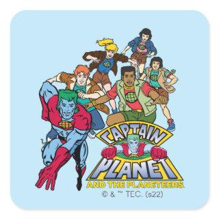 Captain Planet & the Planeteers Group Logo Graphic Square Sticker