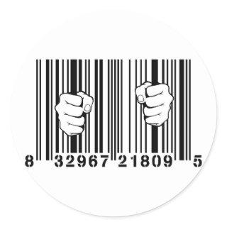 Captured By Consumerism UPC Barcode Prison Classic Round Sticker