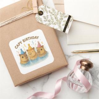 Capy Birthday Square Sticker