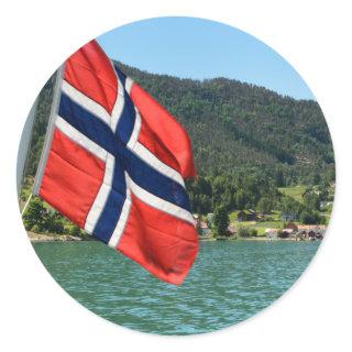 Car ferry in Norway round sticker