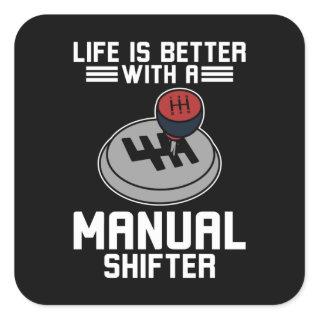 Car Manual Shifter Gear Shift Square Sticker