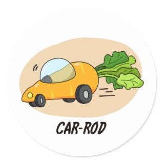 Car-rod Funny Carrot Hot Rod Car Pun Classic Round Sticker