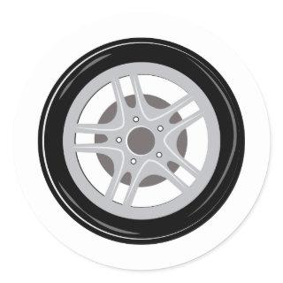 Car Tire Classic Round Sticker