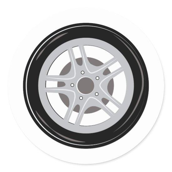 Car Tire Classic Round Sticker