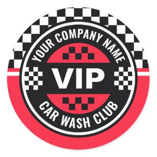 Car Wash Club - Racing Checkered Flag Rewards Classic Round Sticker