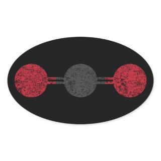 Carbon Dioxide Molecular Structure Oval Sticker