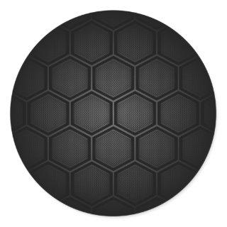 Carbon Fiber Hex Tiles Classic Round Sticker