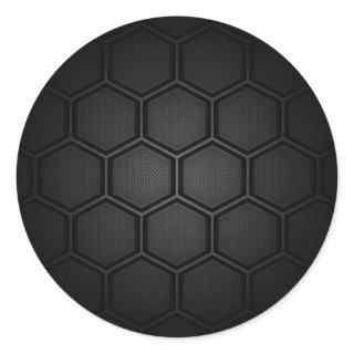 Carbon Fiber Hex Tiles Classic Round Sticker