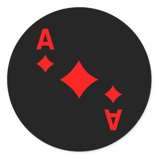 Card Game Ace Of Diamonds Cards s  Classic Round Sticker