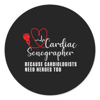 Cardiac Sonographer Echo Tech Learn Rdcs Classic Round Sticker