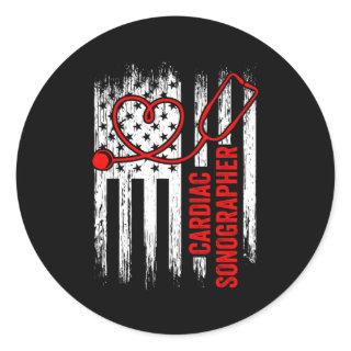 Cardiac Sonographer Echo Tech Rdcs Classic Round Sticker