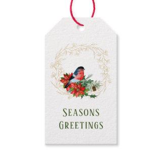 Cardinal And Golden Wreath Gift Tag