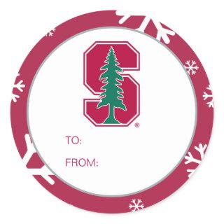Cardinal Block "S" with Tree Classic Round Sticker