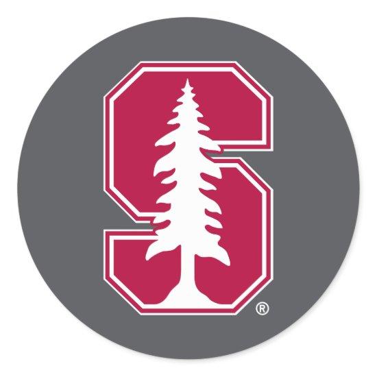 Cardinal Block "S" with Tree Classic Round Sticker