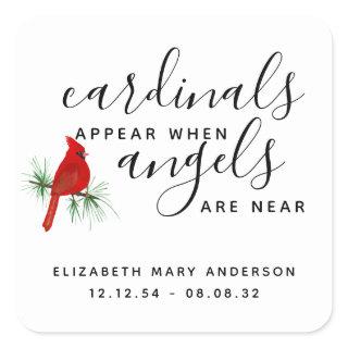 Cardinal Remembrance Tribute Square Sticker