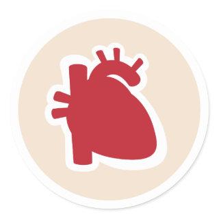 Cardiologist or cardiology red human heart logo classic round sticker