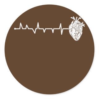 Cardiology Heartbeat for Cardiac Nurse Classic Round Sticker