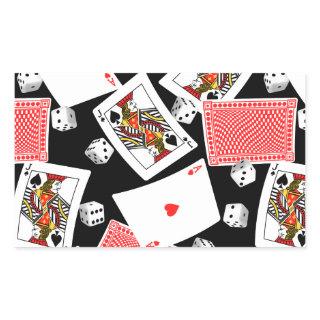 Cards & dice rectangular sticker
