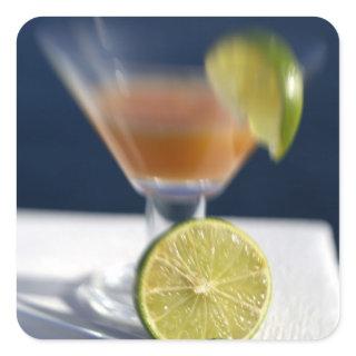 Caribbean, Virgin Islands. Tropical rum punch, Square Sticker