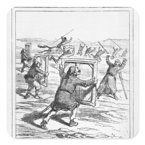 Caricature from 'Le Charivari' Square Sticker
