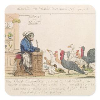 Caricature of the Assembly of Notables Square Sticker