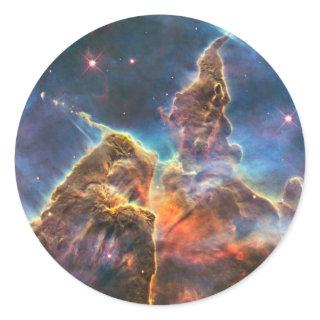 Carina Nebula By The Hubble Space Telescope Classic Round Sticker
