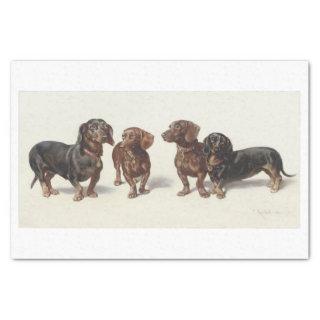 Carl Richert | Dachshund Dogs Oil Painting Tissue Paper
