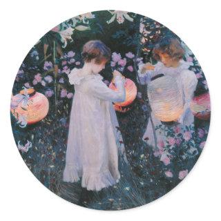 Carnation Lily Lily Rose John Singer Sargent Art Classic Round Sticker